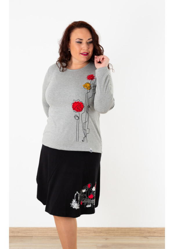 Camiseta Gris Claveles