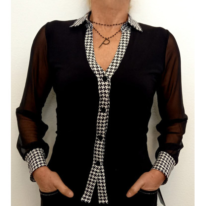 Blusa Negra Pata Gallo