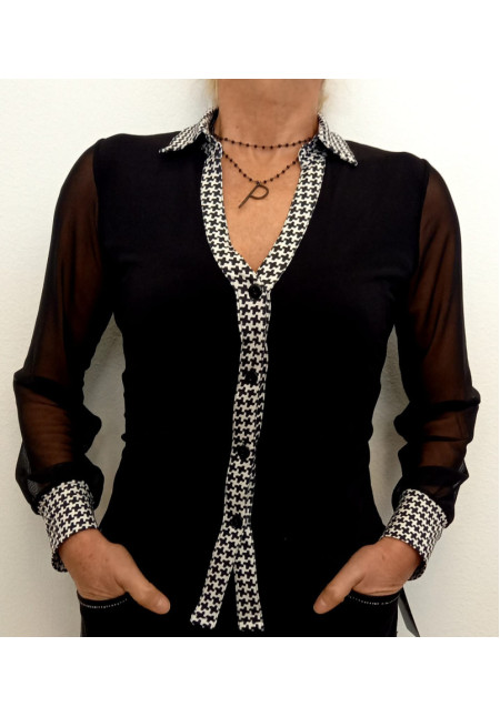 Blusa Negra Pata Gallo