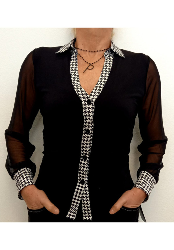 Blusa Negra Pata Gallo