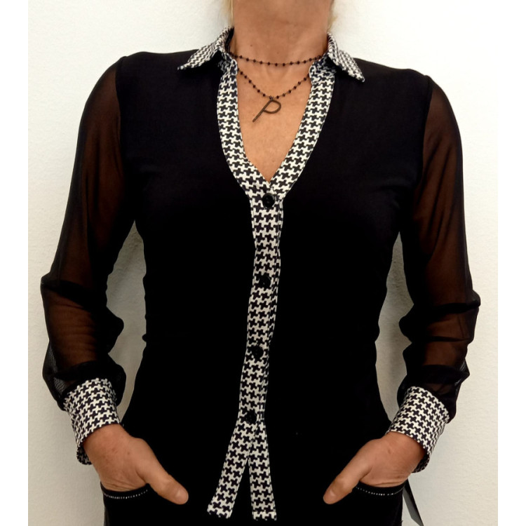 Blusa Negra Pata Gallo