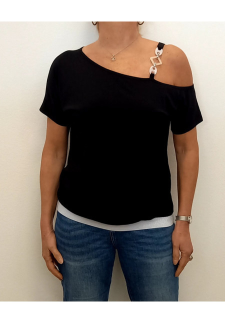 Blusa Aplique NEGRA