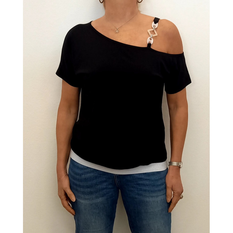 Blusa Aplique NEGRA