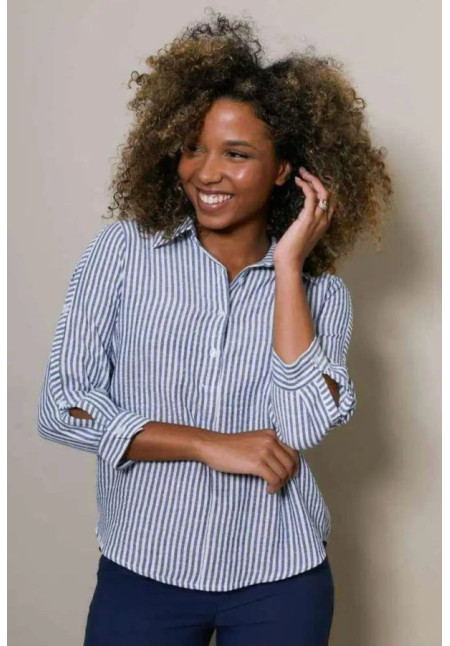 Camisa Rayas AZUL BLANCA