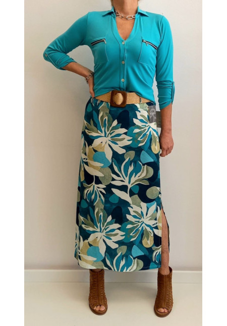 Falda TURQUESA FLOR