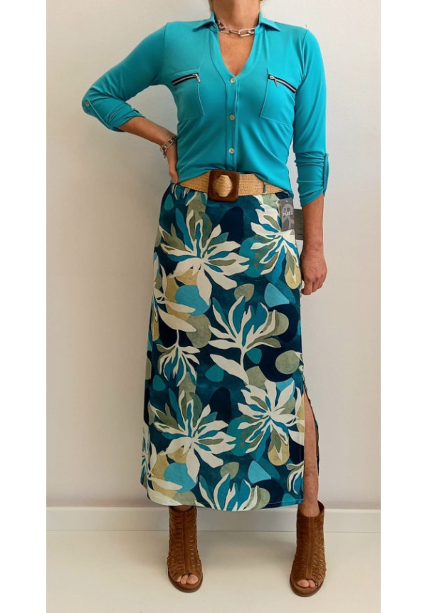 Falda TURQUESA FLOR