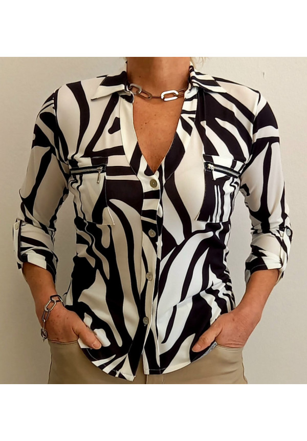 Blusa Bolsillo BN