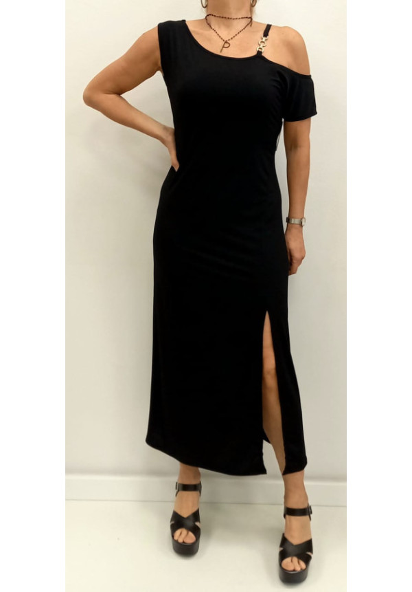 Vestido Largo Liso NEGRO