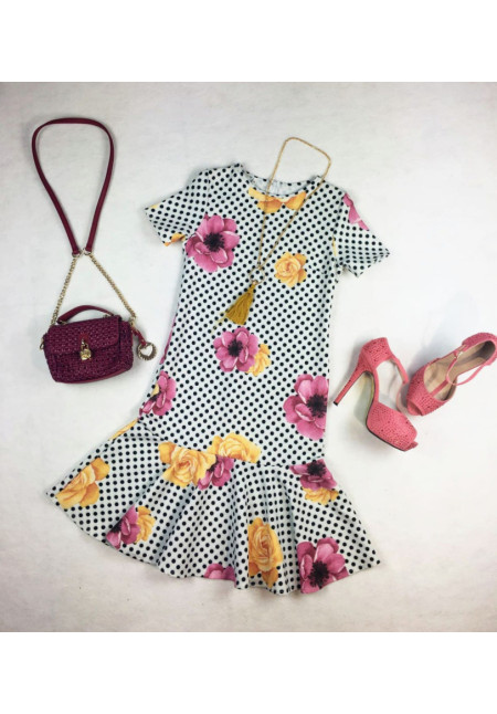 Vestido Topos y Rosas
